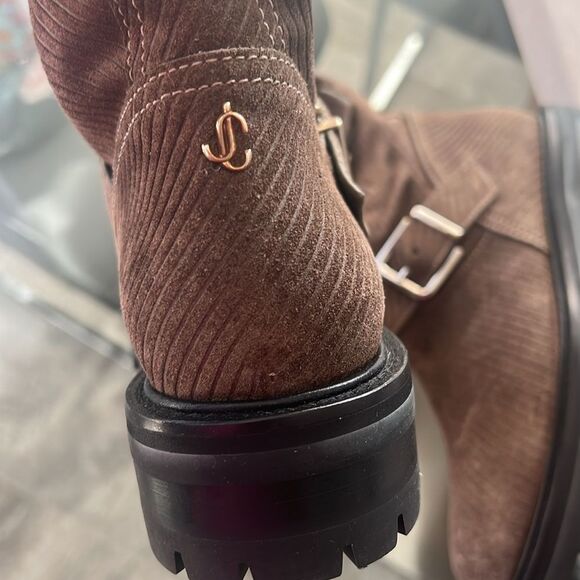 NEW Jimmy Choo Youth II Corduroy Suede Boots, Brown/Clay, New, Size 37.5 - Picture 8 of 14
